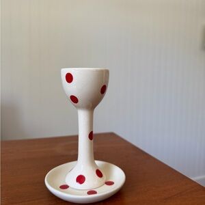 Ceramic Polka Dot Egg Cup with Saucer